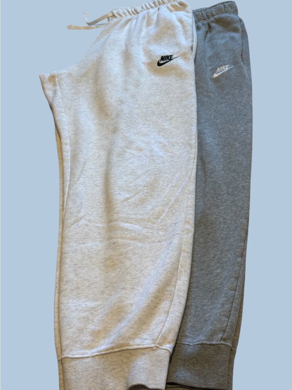 Nike Light Gray & Gray Fleece Jogger Duo